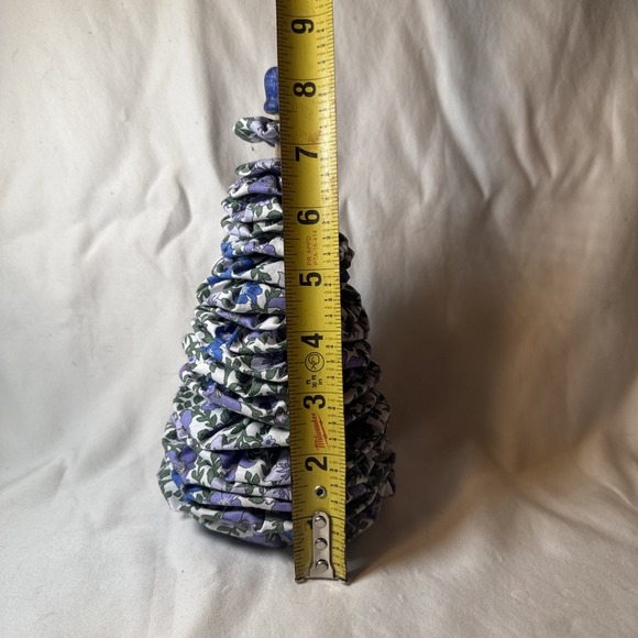 HANDMADE  8.5" Tabletop floral Spring Easter Tree Home Decor Purple Blue Village - Picture 8 of 8